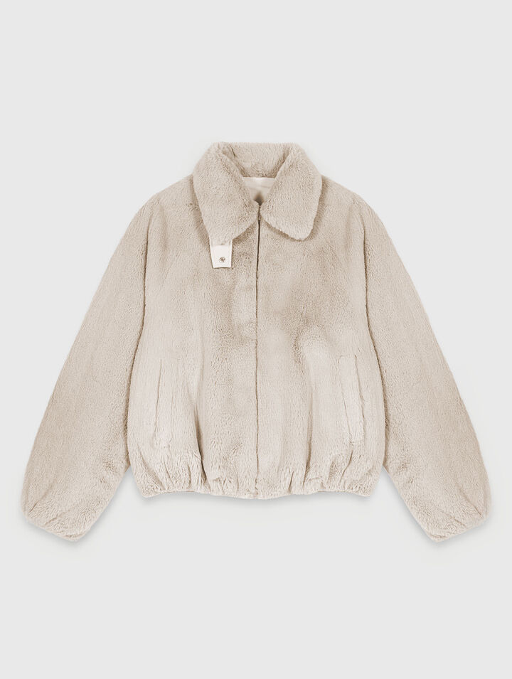 Reversible faux fur puffer jacket