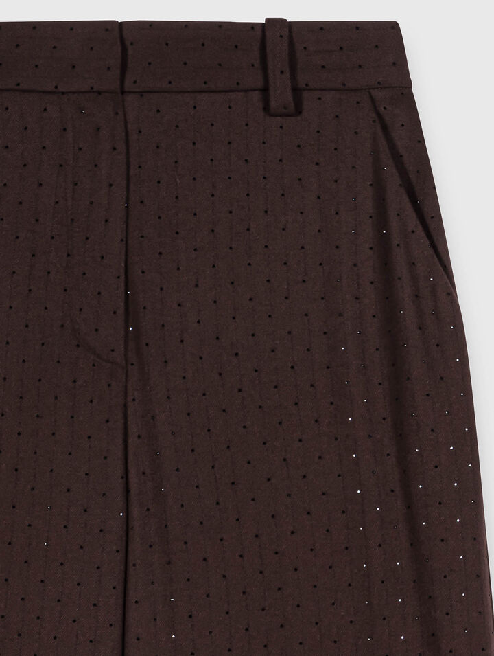 Pantalon de tailleur strass&eacute;