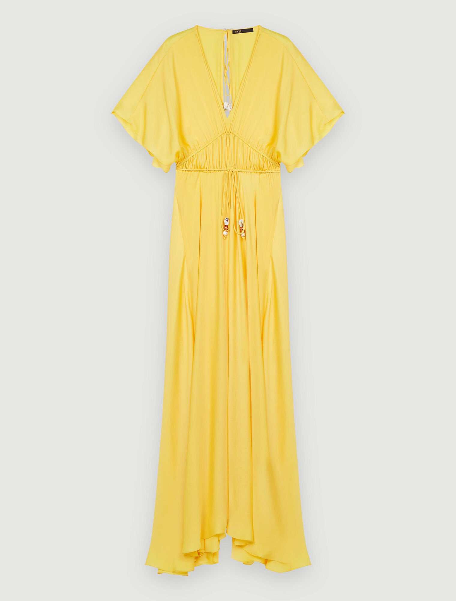 Satin scarf dress with pearl jewels