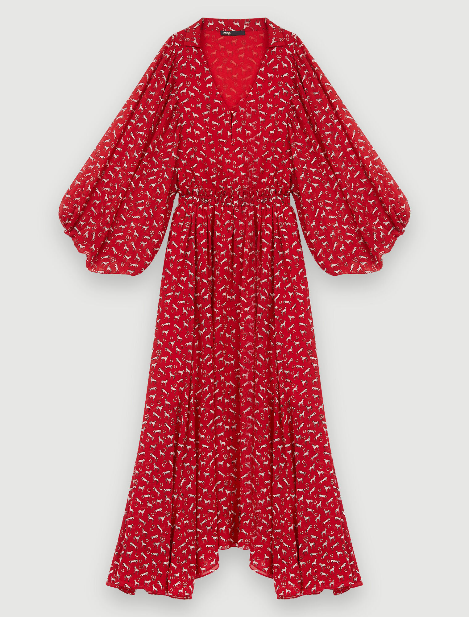 Robe en mousseline imprimée chevaux