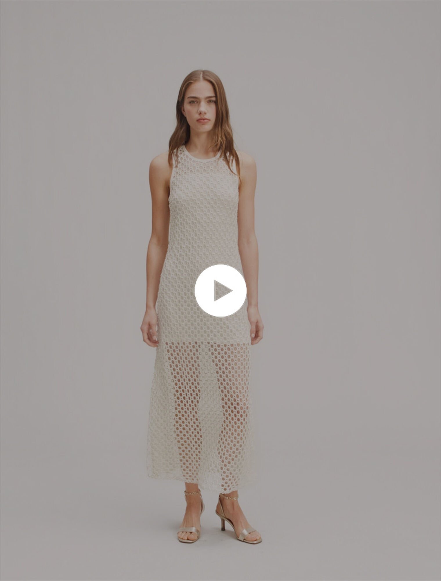 Beaded crochet maxi dress