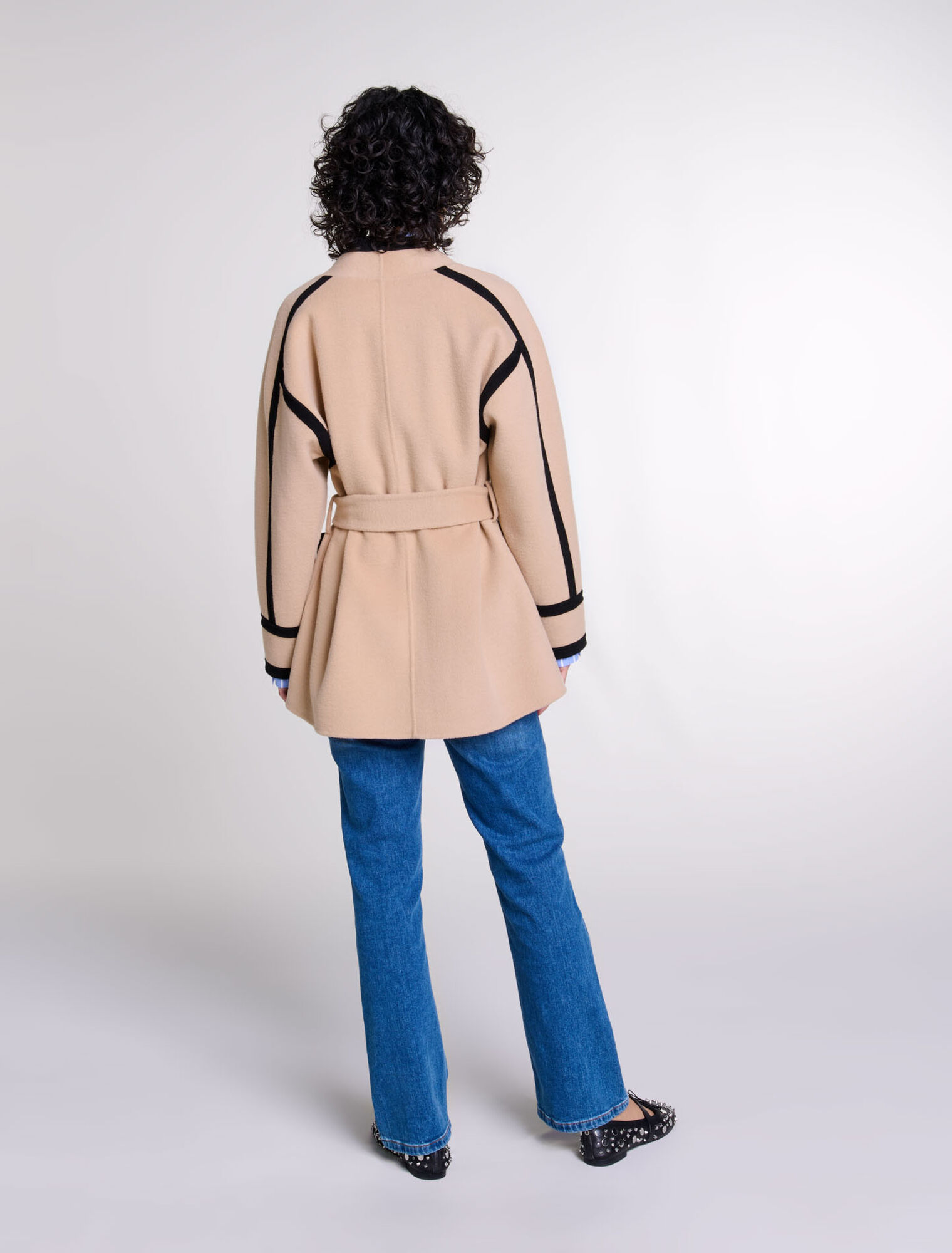 Manteau court bicolore