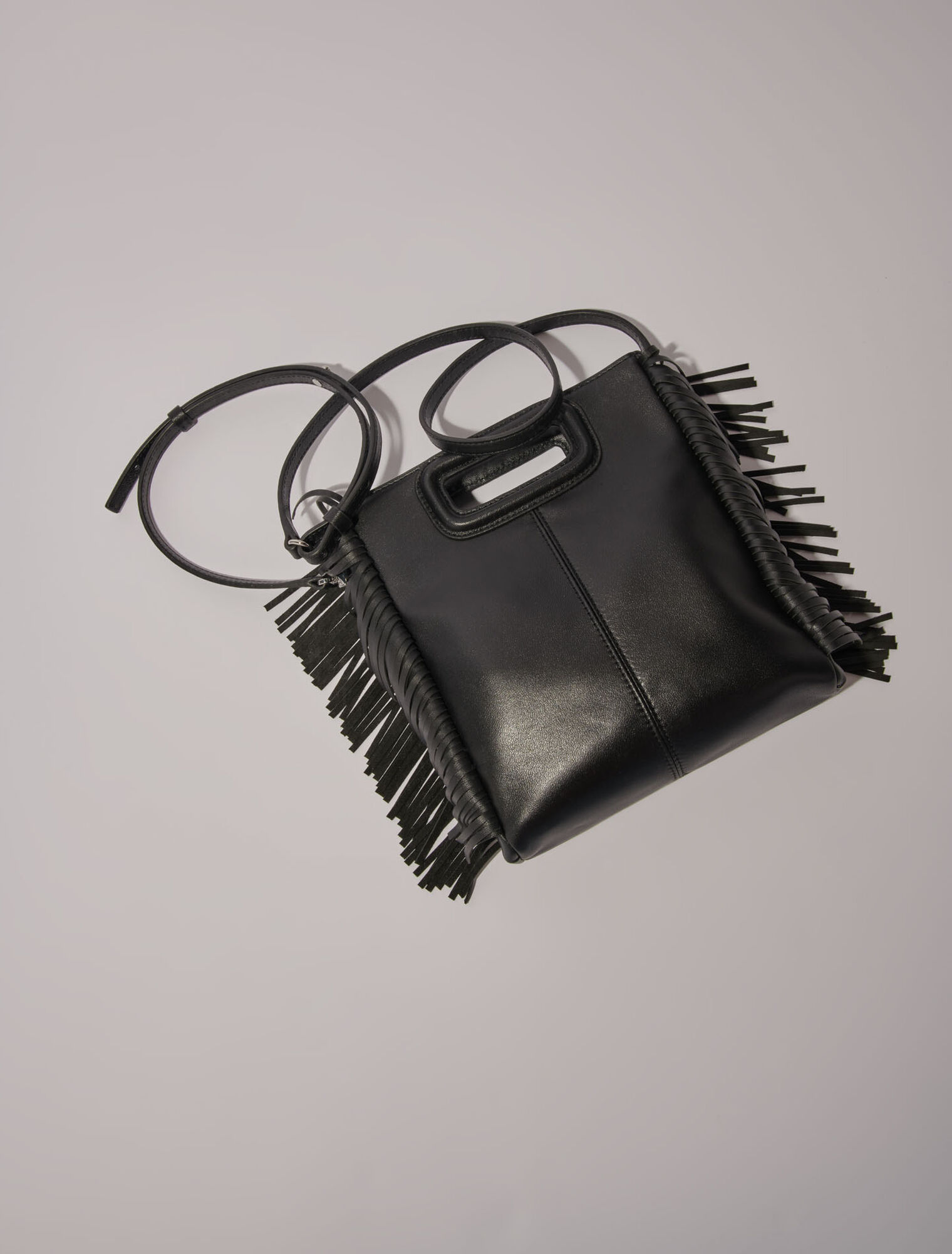 Leather M bag with eyelets