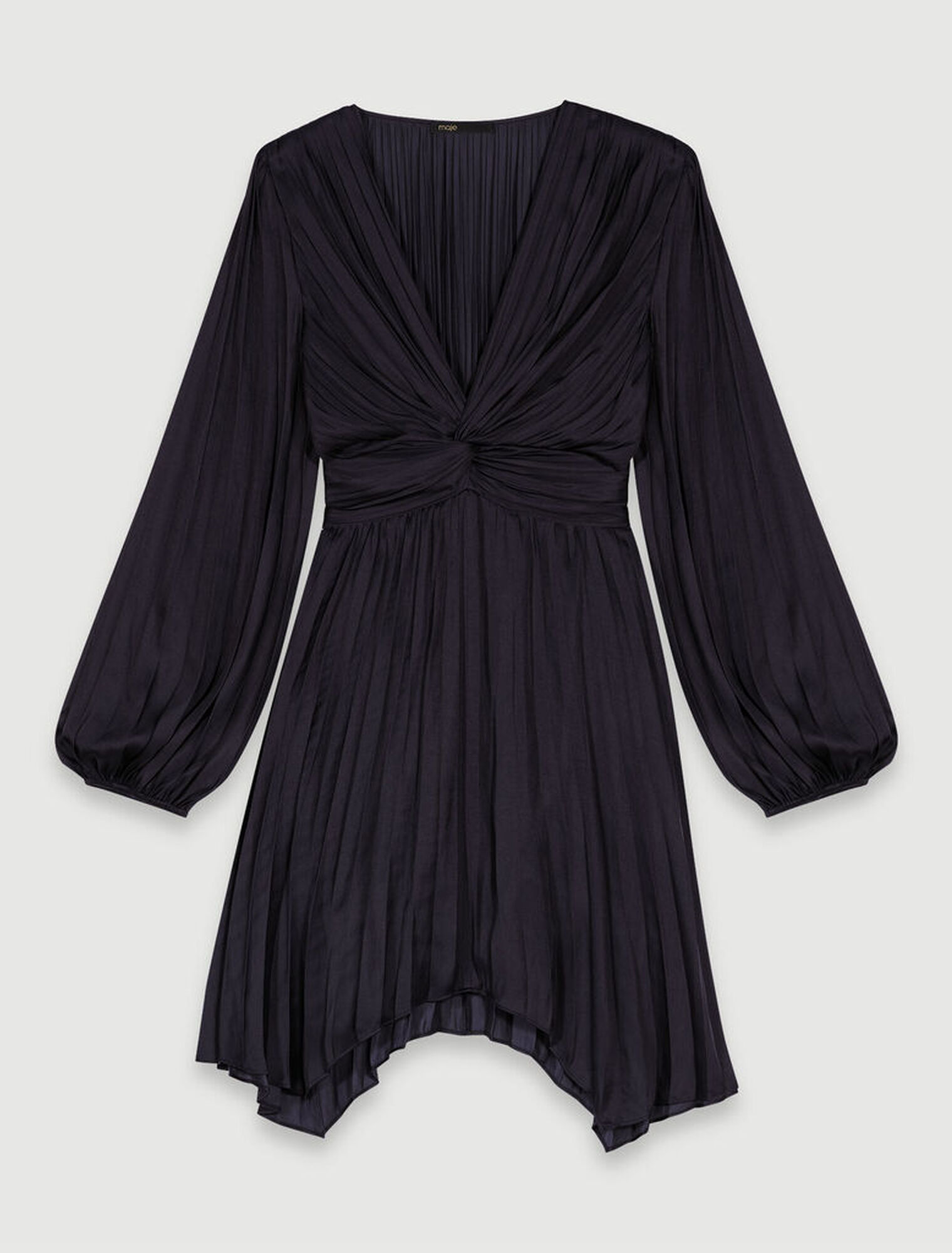 Short satin draped dress