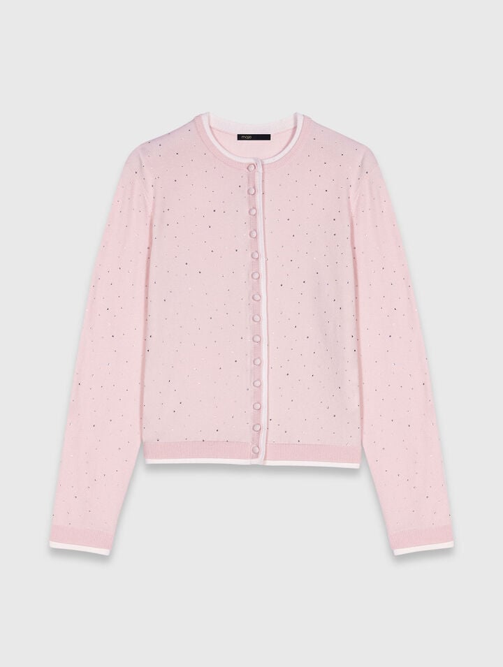 Cardigan en laine avec strass