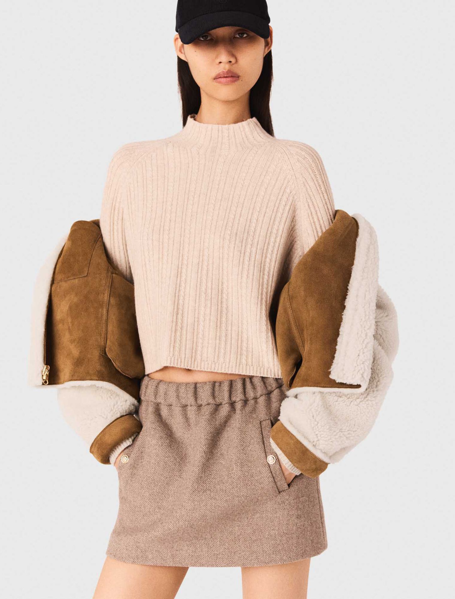 Manteau en peau lainée réversible