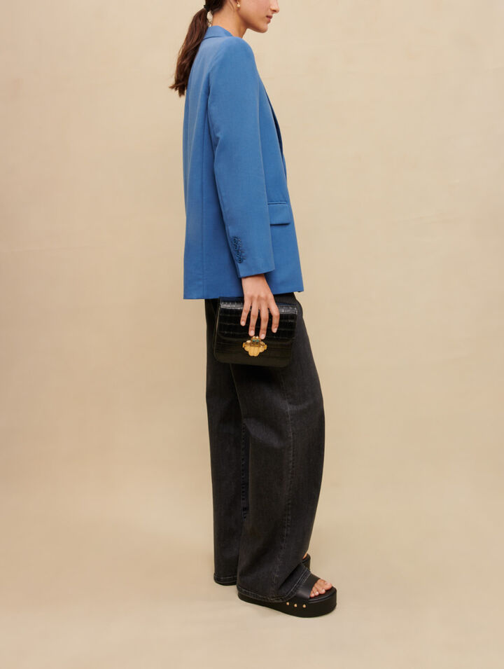 Straight blue suit jacket