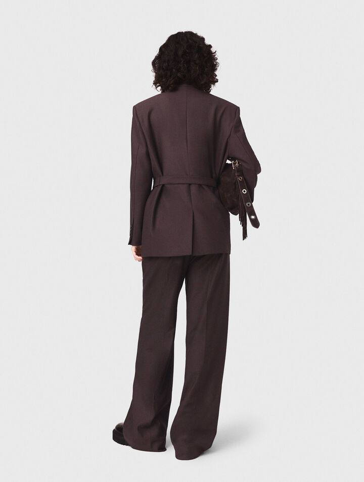 Belted suit jacket