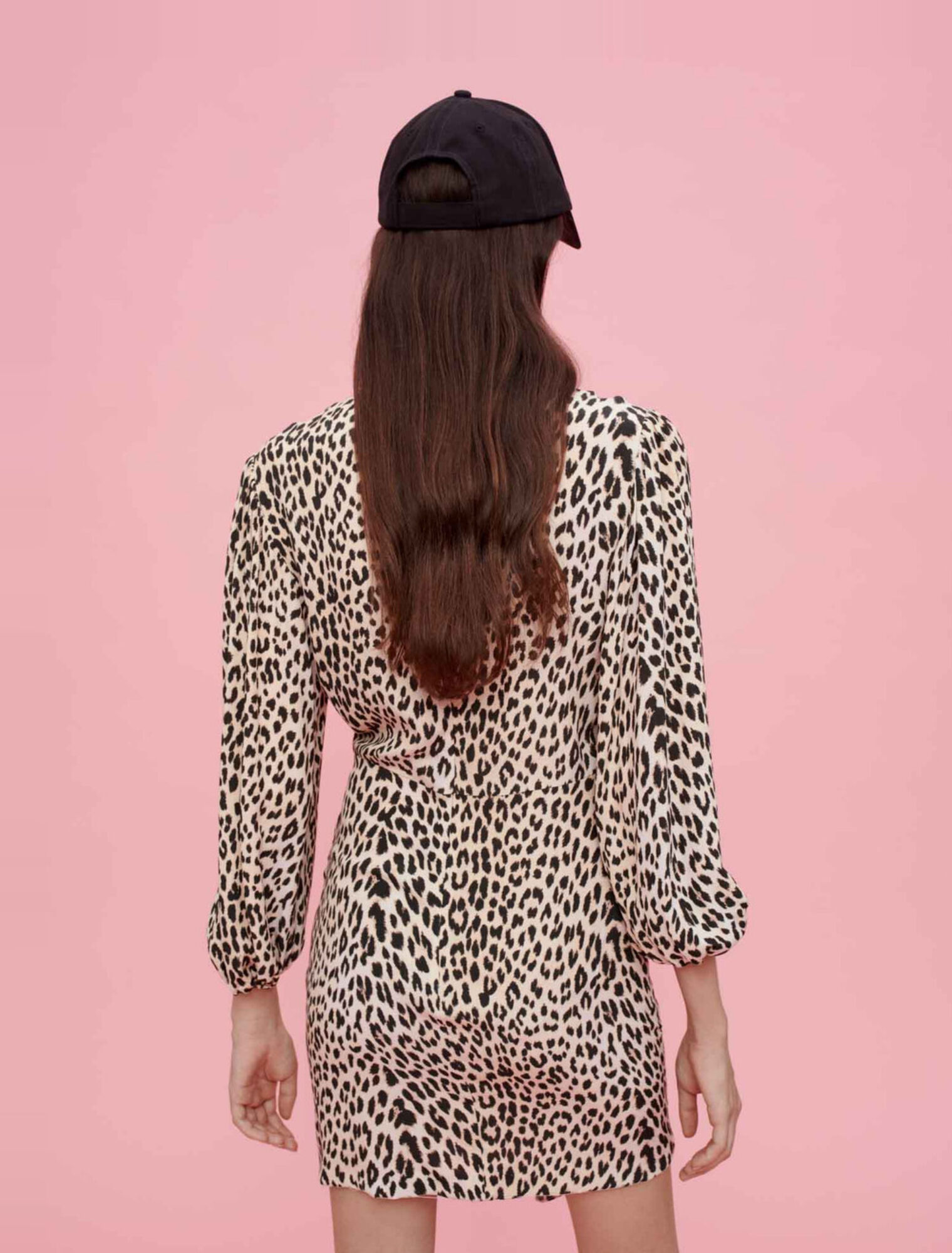 Leopard-print viscose dress