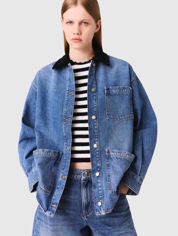 Veste en jean délavé