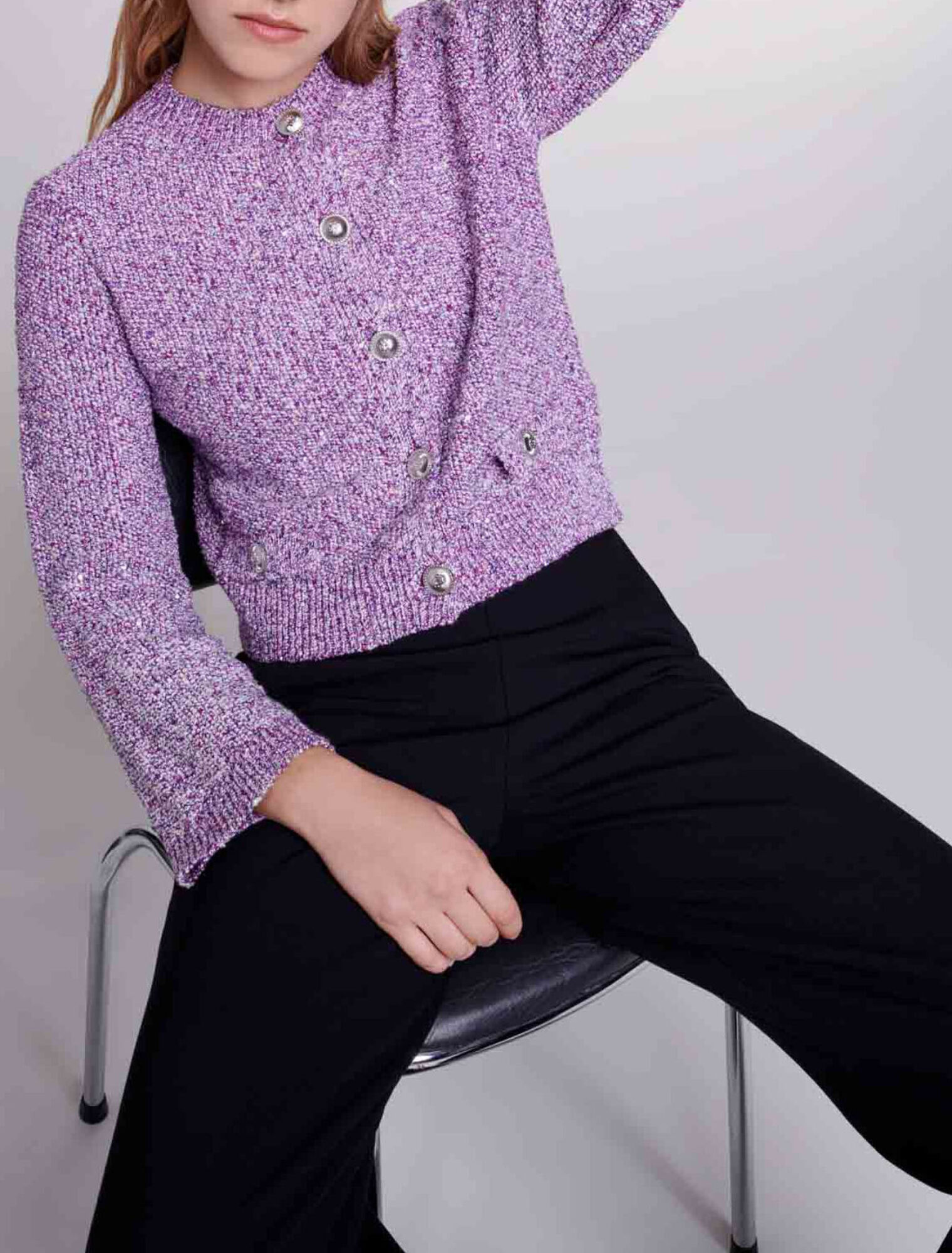 Cardigan en maille à sequins