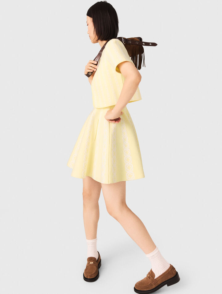 Cardigan court en maille jacquard