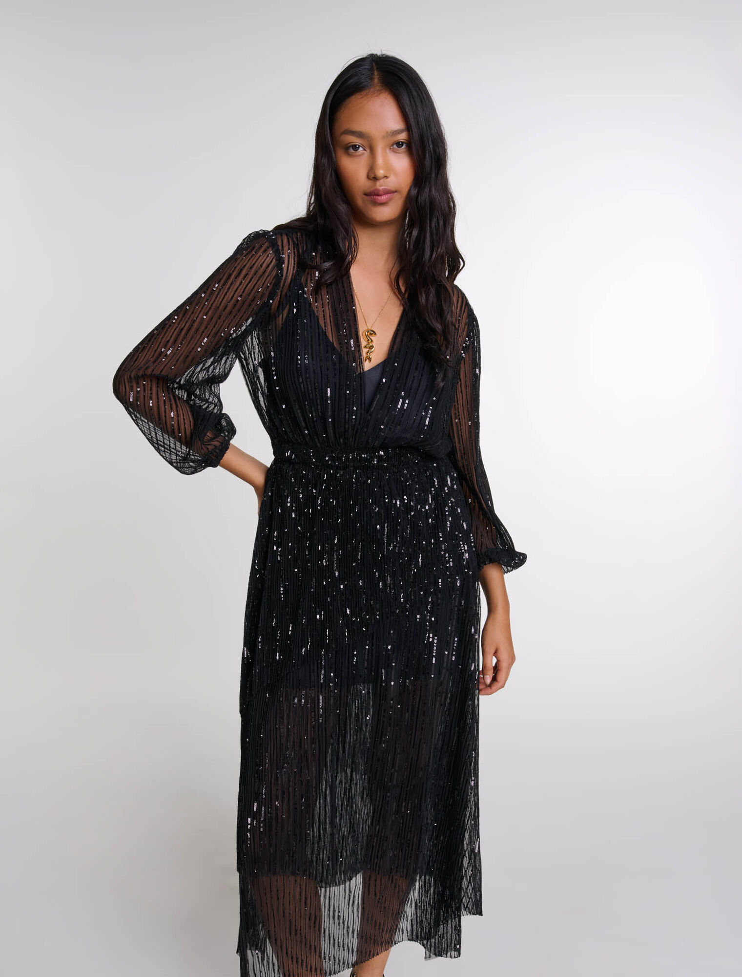Robe longue à sequins