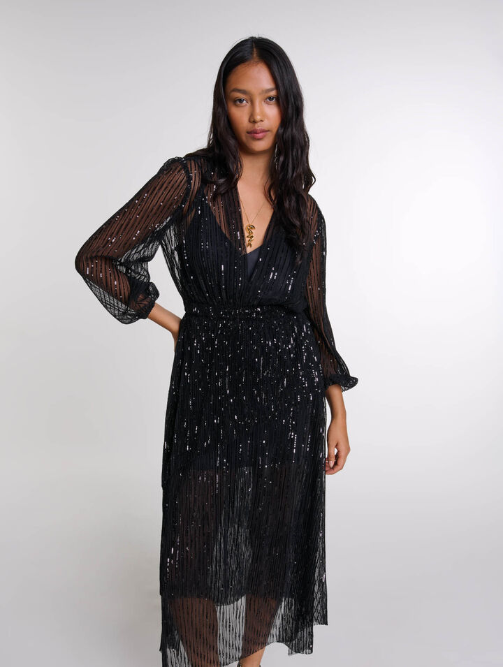 Robe longue à sequins