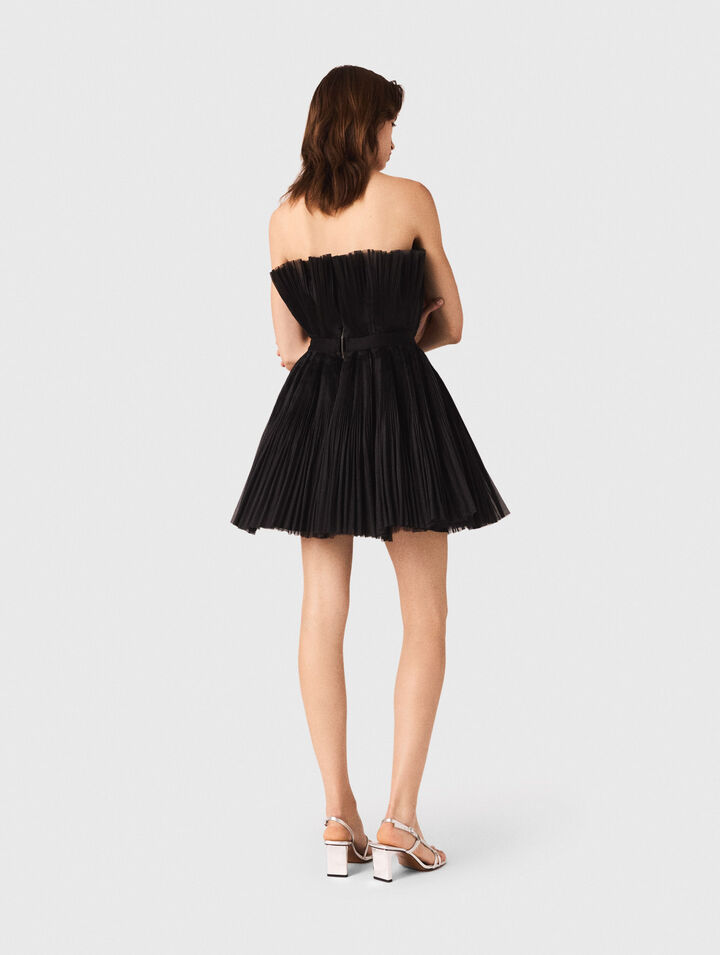 Robe bustier en tulle et organza