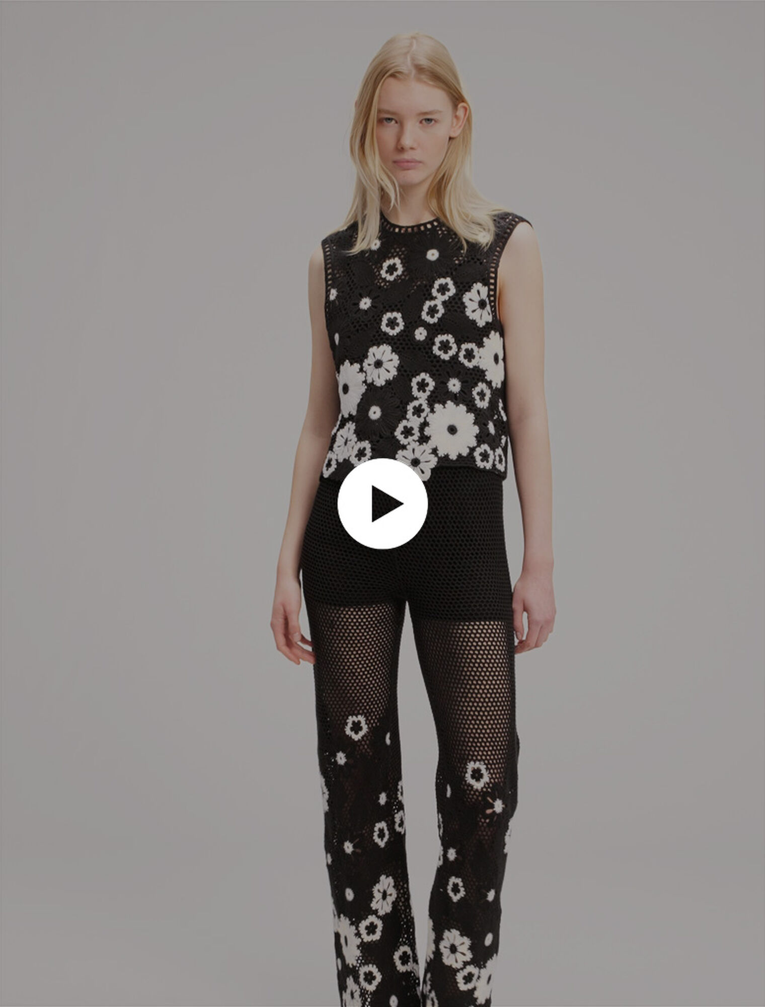 Pantalon en crochet floral