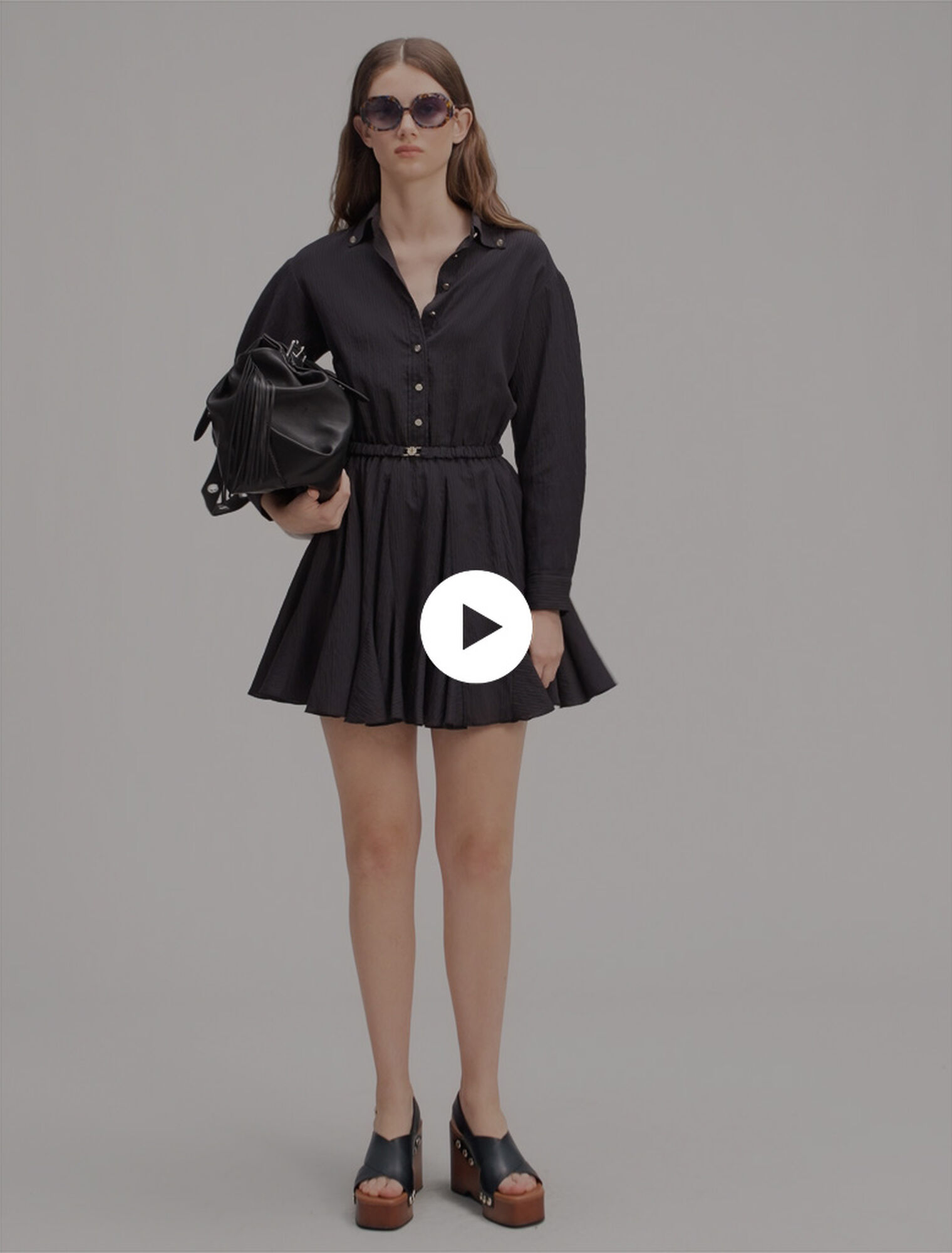 Robe courte en crêpe