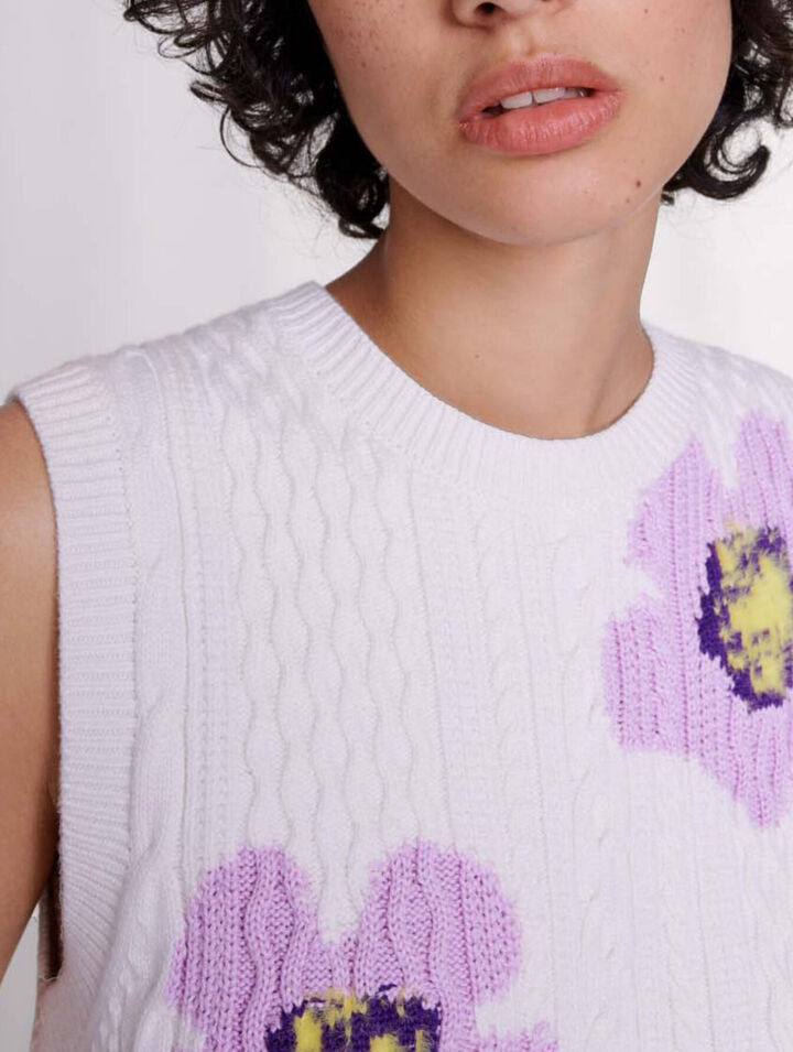 Floral sleeveless jumper