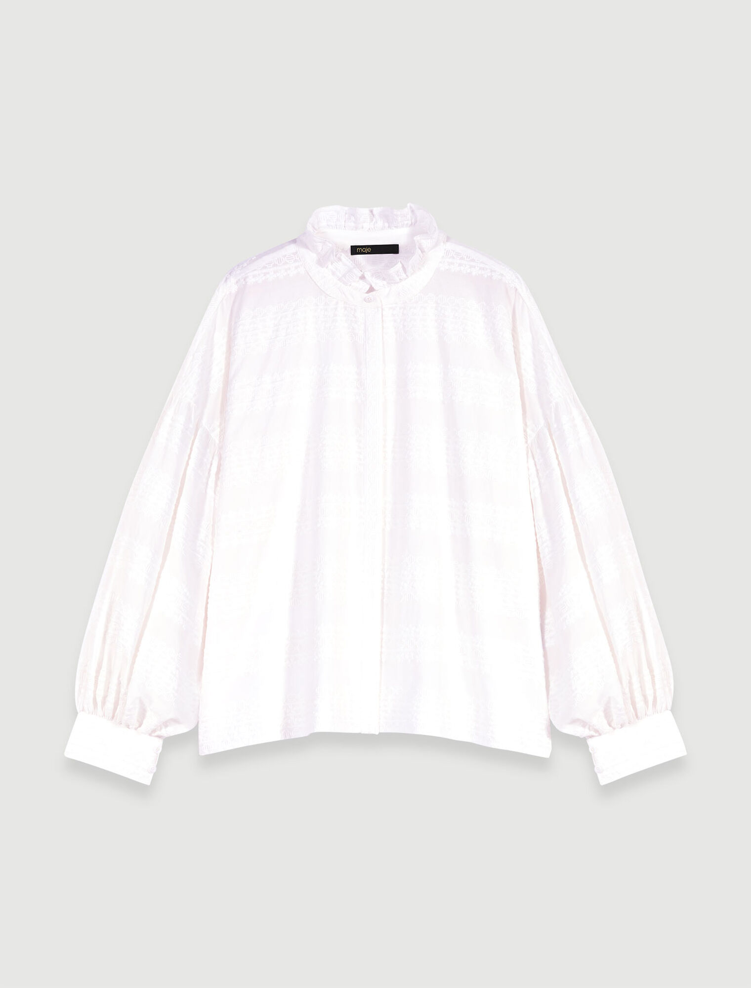 Chemise brodée à volants