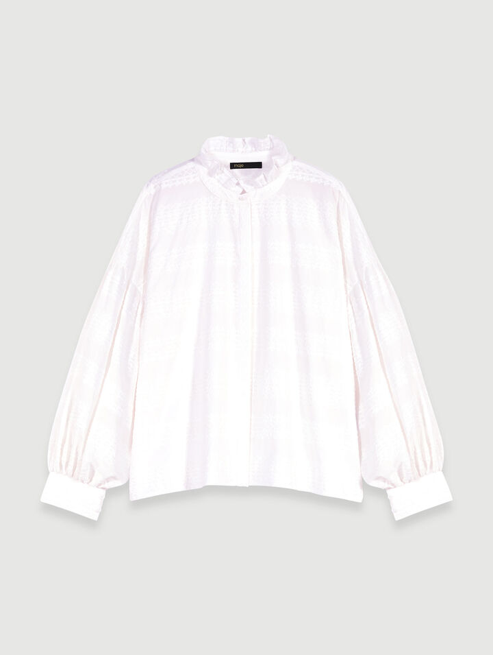Chemise brodée à volants