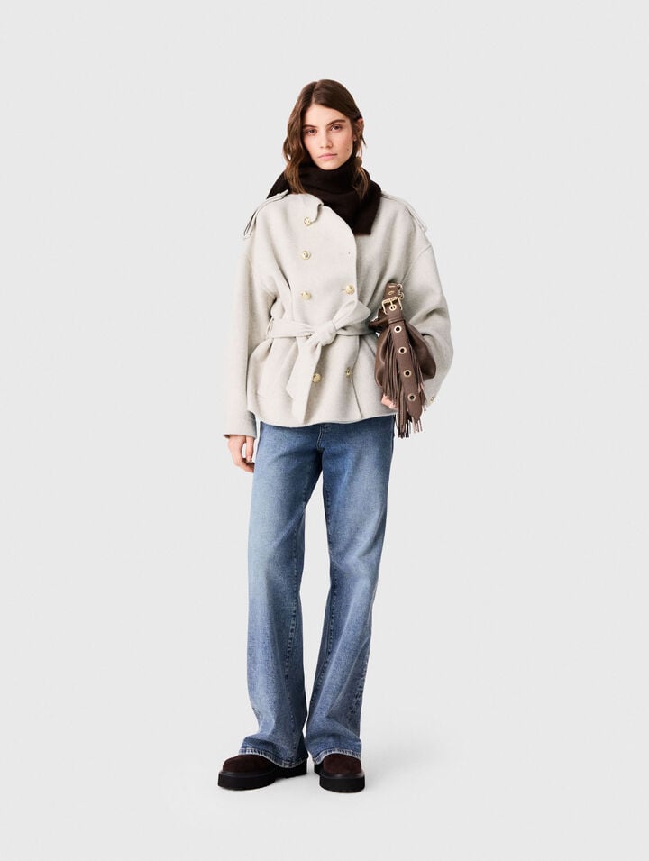 Double-faced mid-length coat