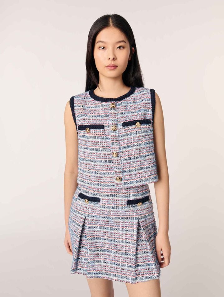 Robe courte 2-en 1 en tweed