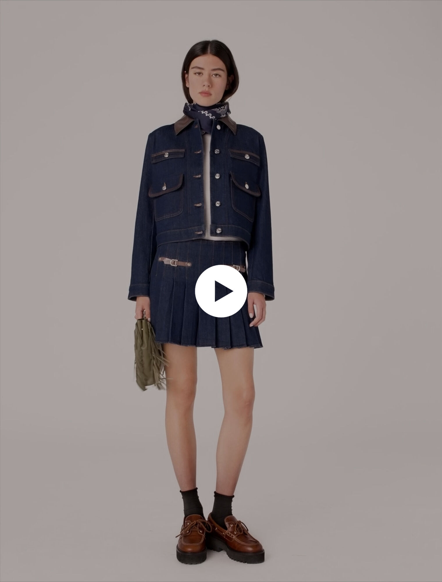 Jupe courte en denim avec doublure
