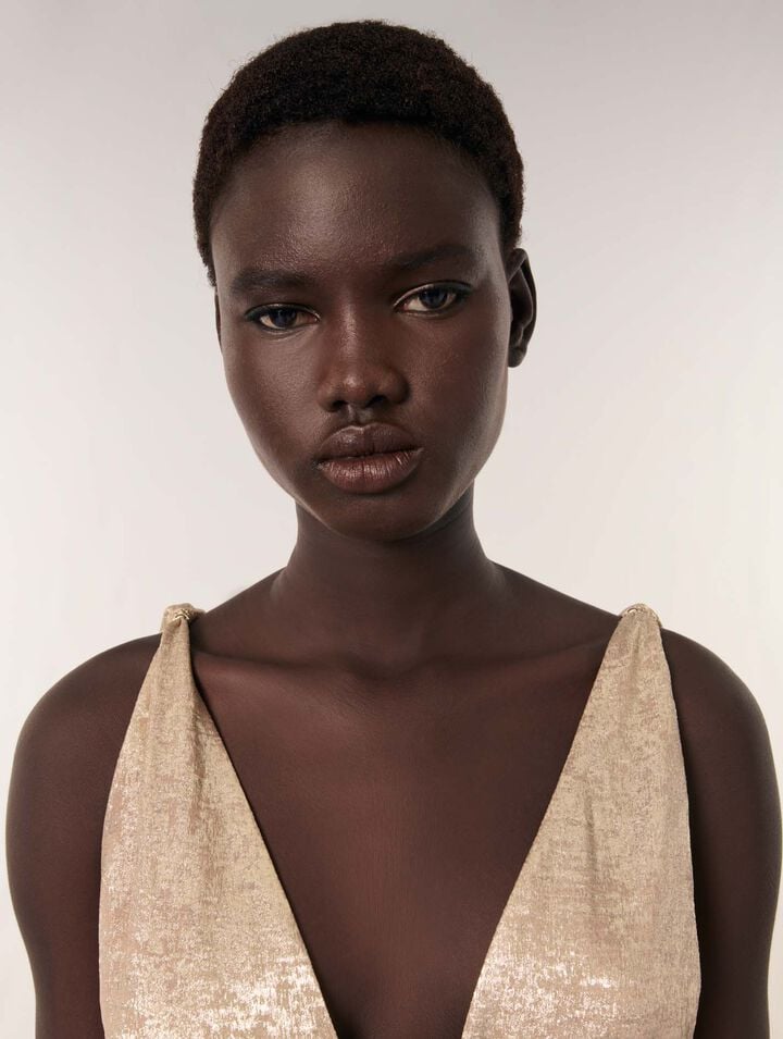 Robe longue métallisée