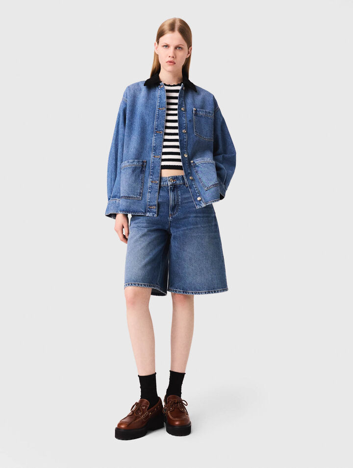 Veste en jean délavé