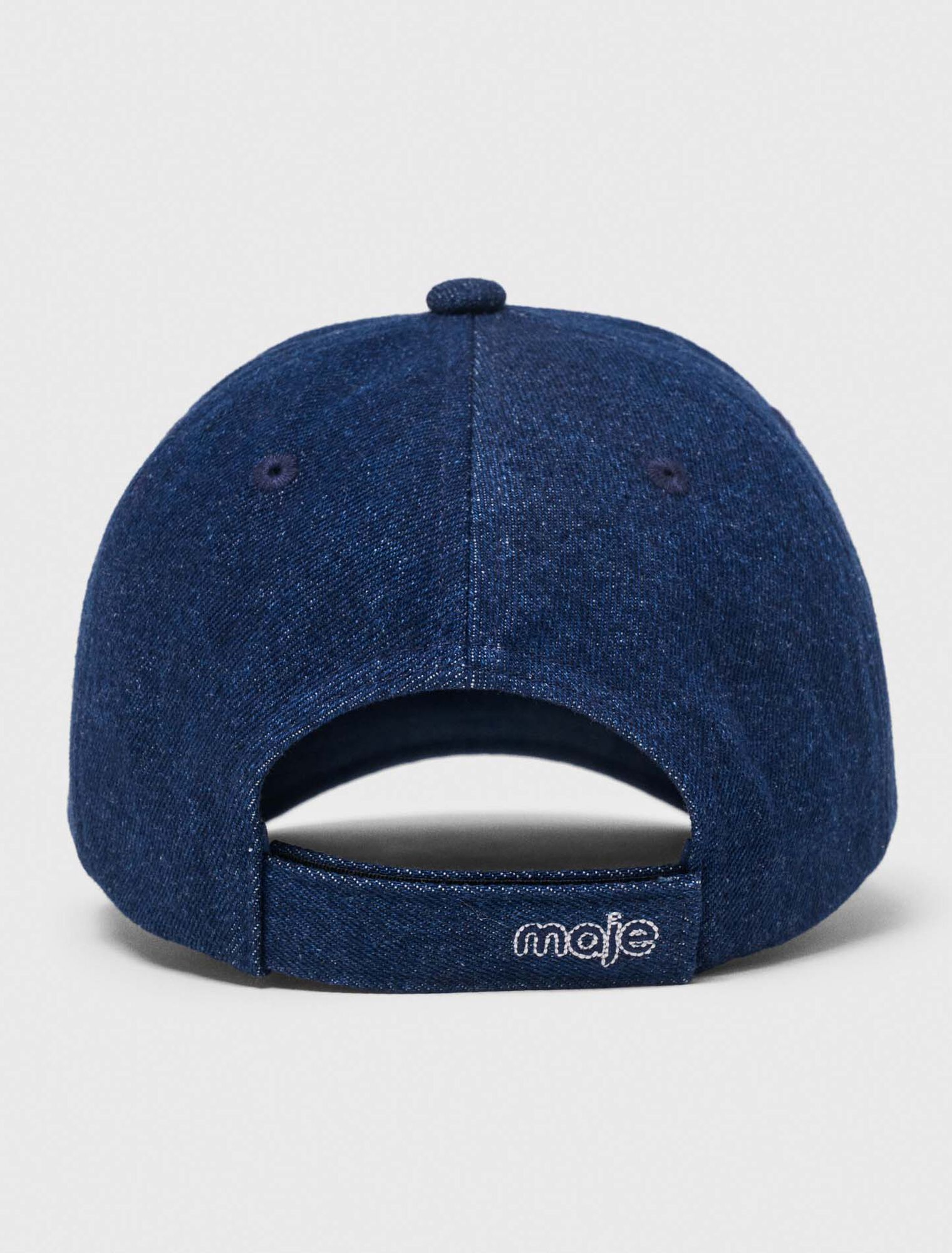 Casquette &agrave; logo en denim brut