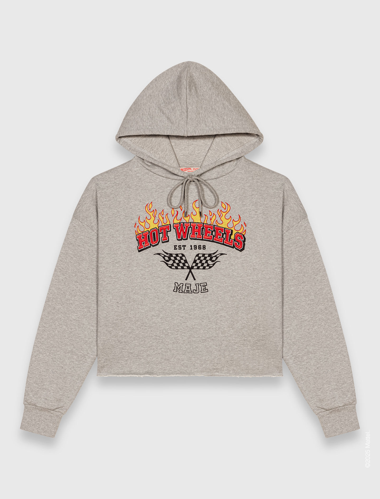 Embroidered logo crop sweatshirt Black / Gray for Women | Maje