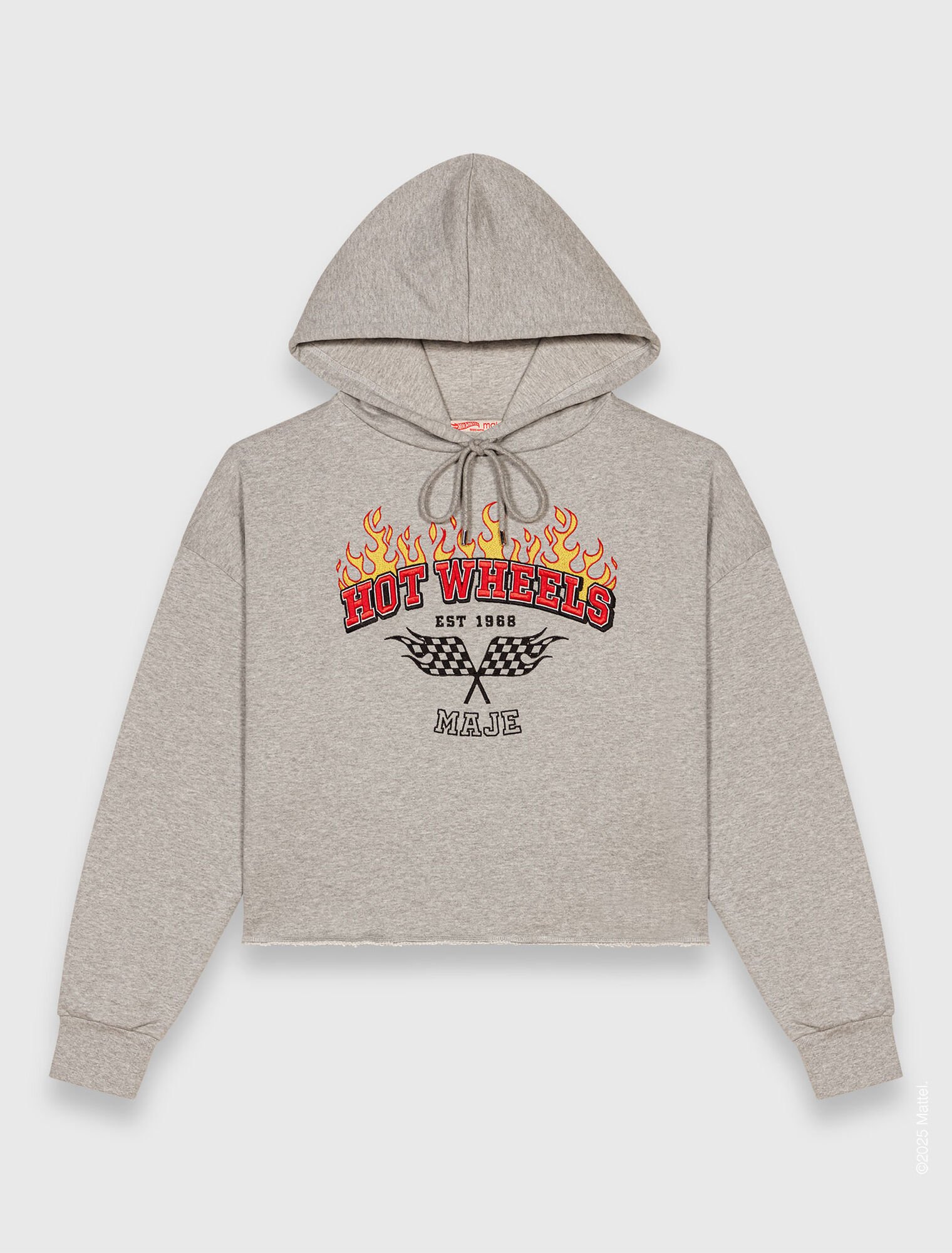 Sweatshirt crop avec logo brodé