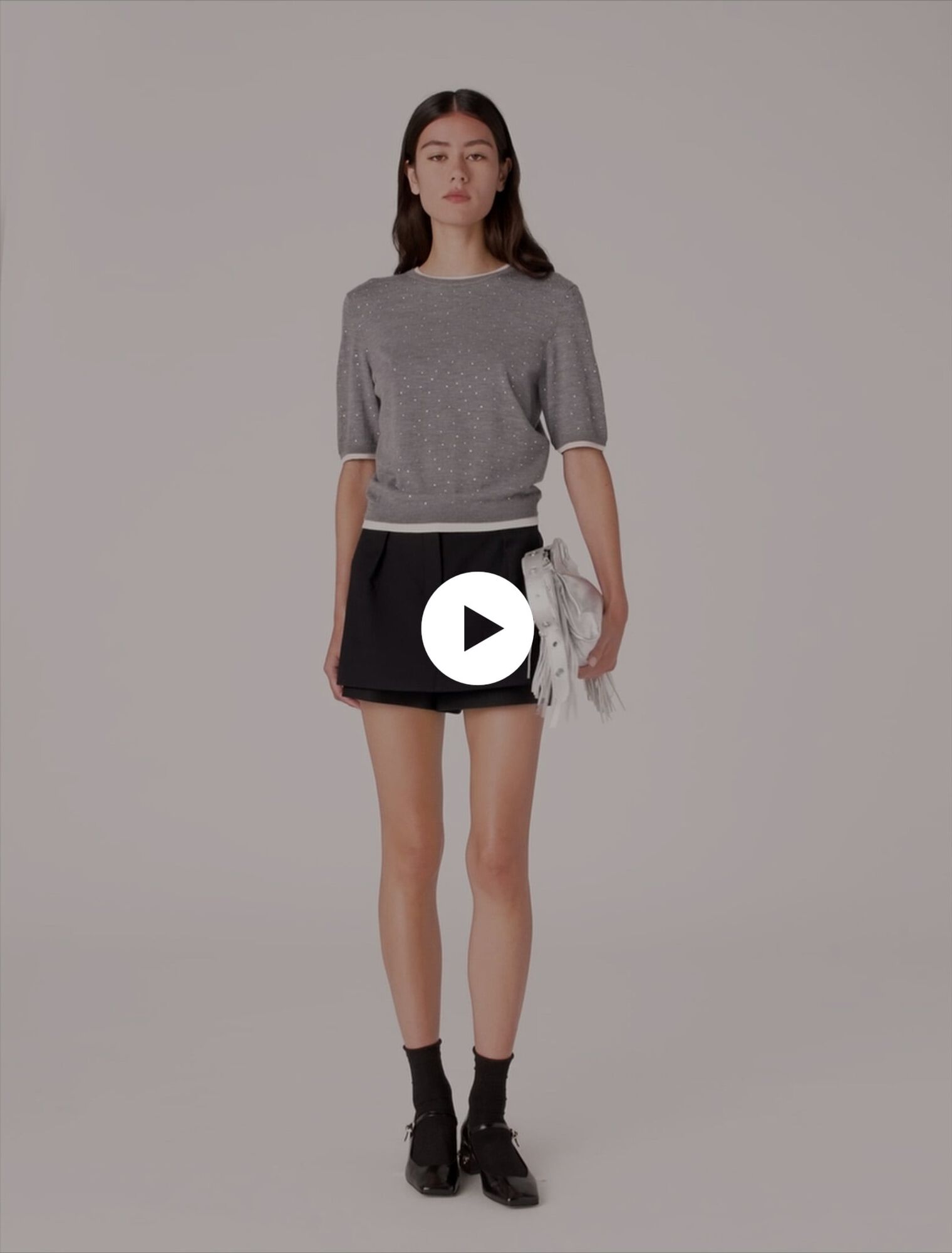 Pull 100% laine à manches courtes