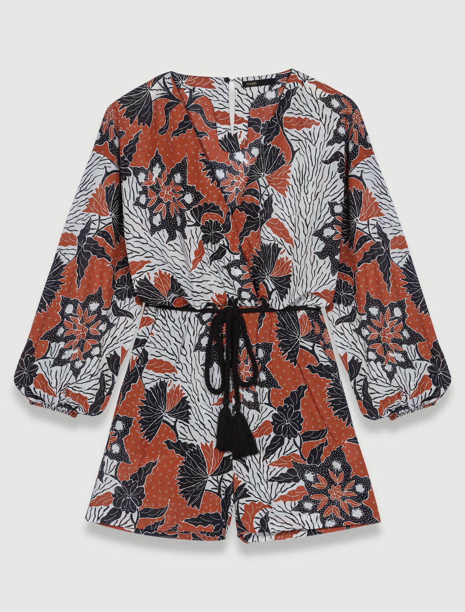 Combinaison short en mix lin et coton