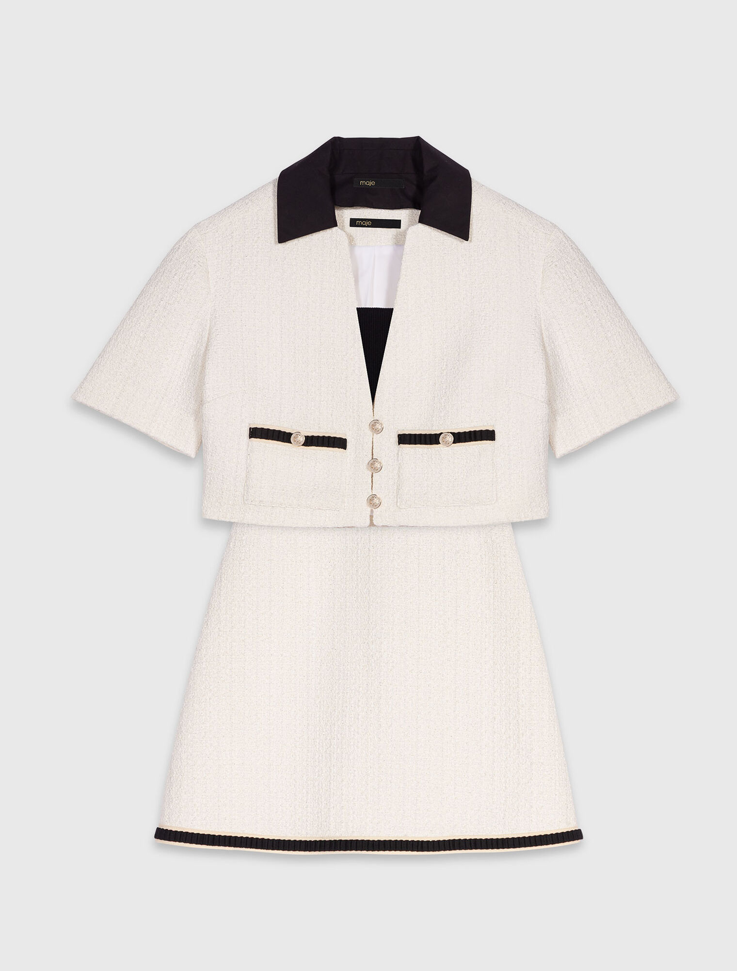 Robe 2-en-1 en tweed