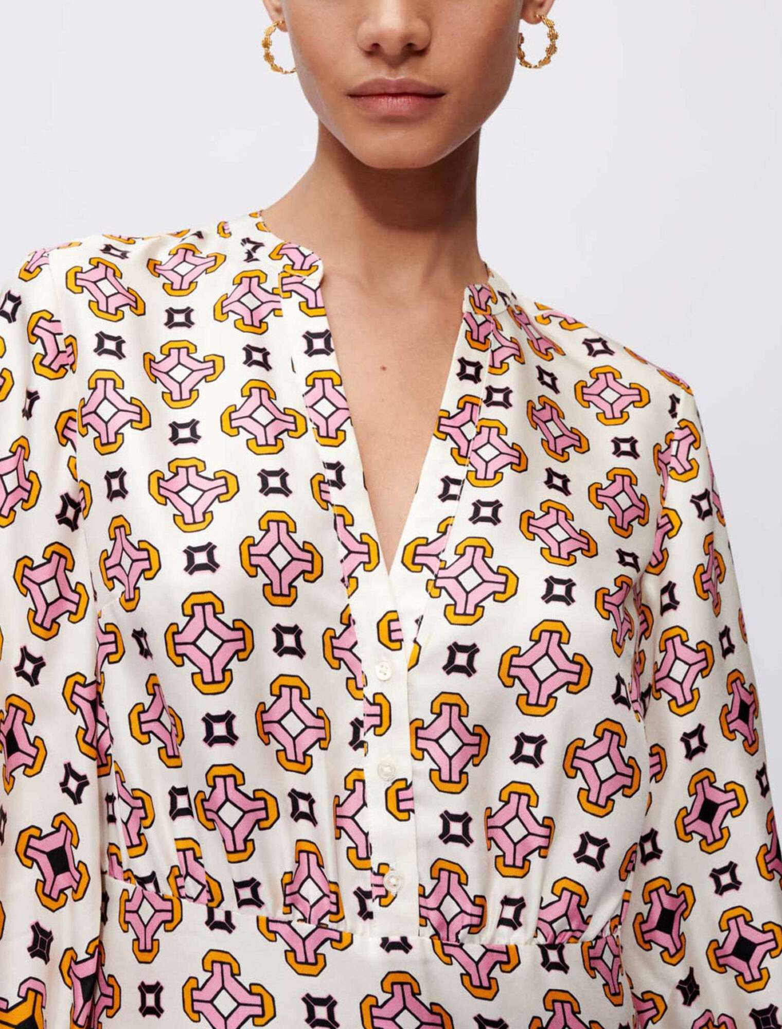 Printed silk dress