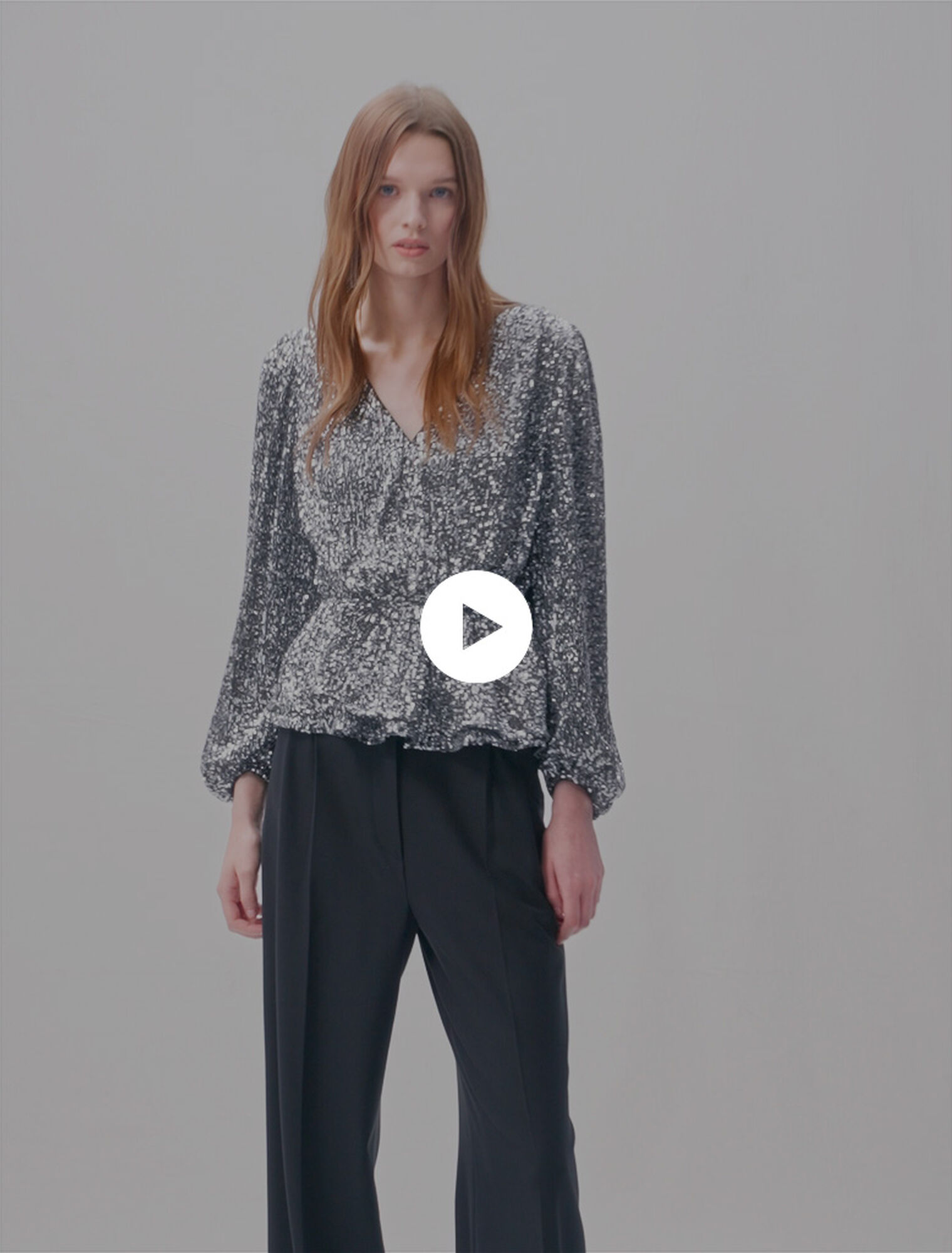Top smocké à sequins