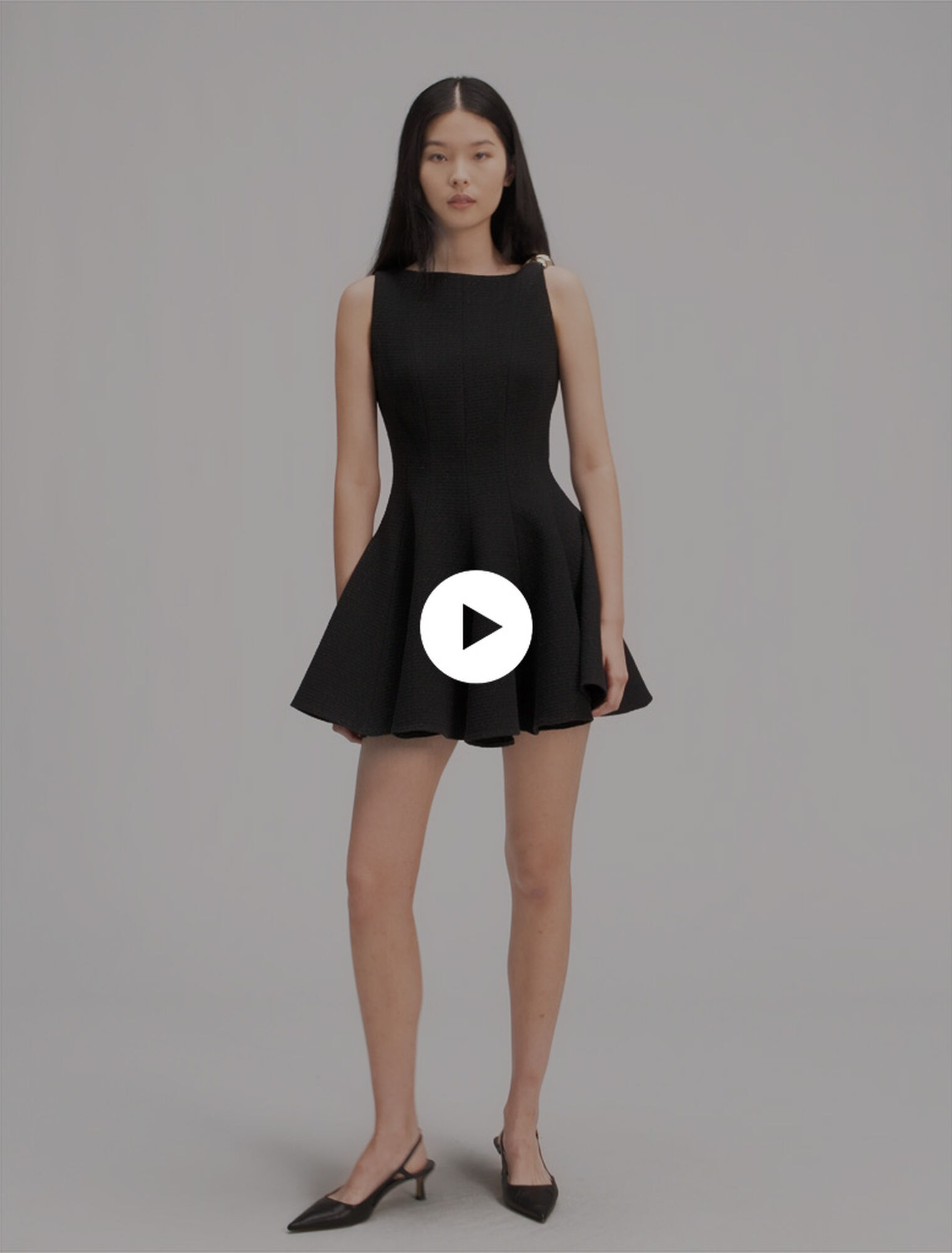 Short flared tweed dress