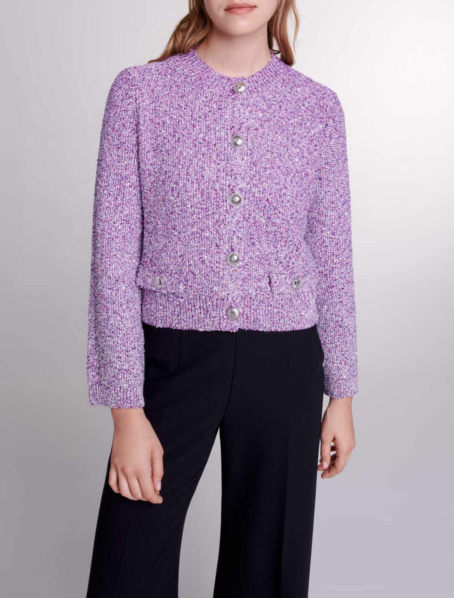Cardigan en maille à sequins
