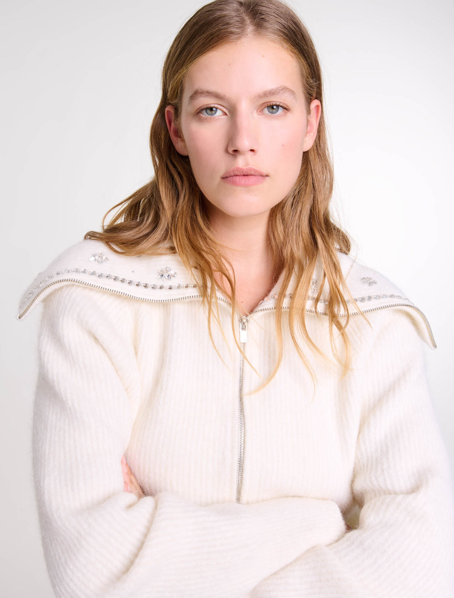 Cardigan col bijoux