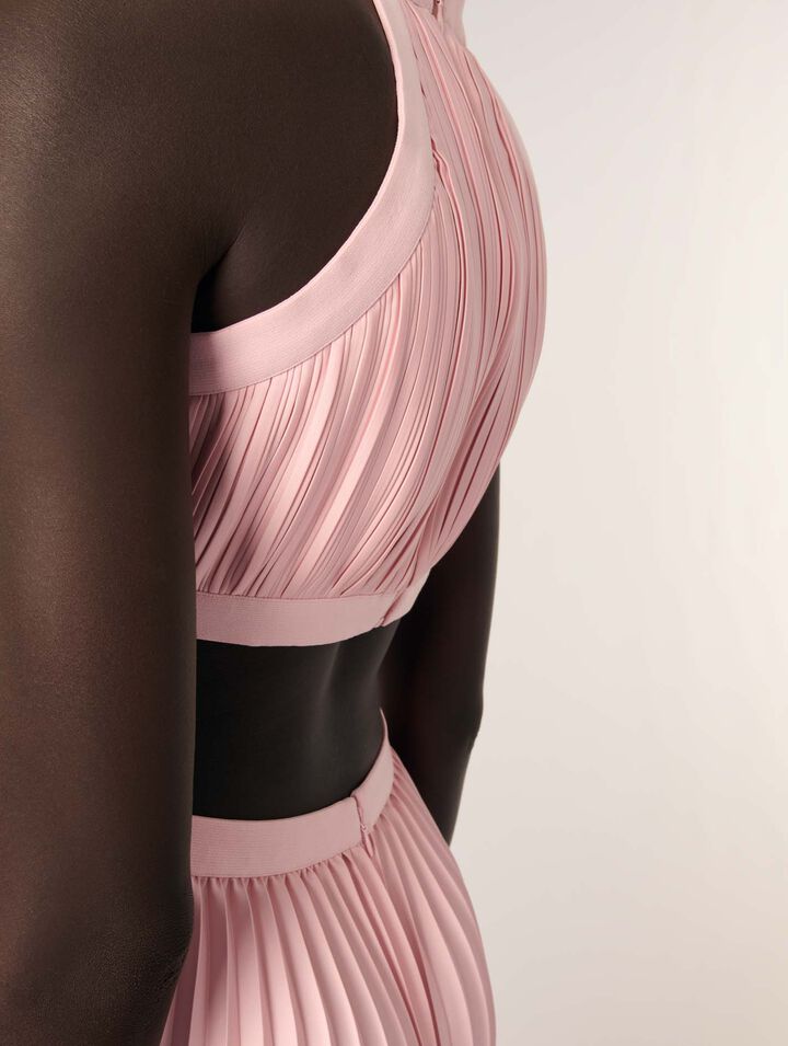 Robe longue plissée