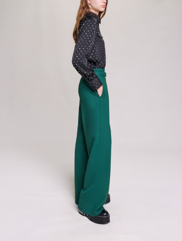Chemise satinée à strass
