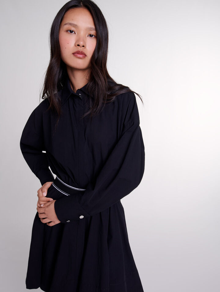 Robe chemise courte élastiquée