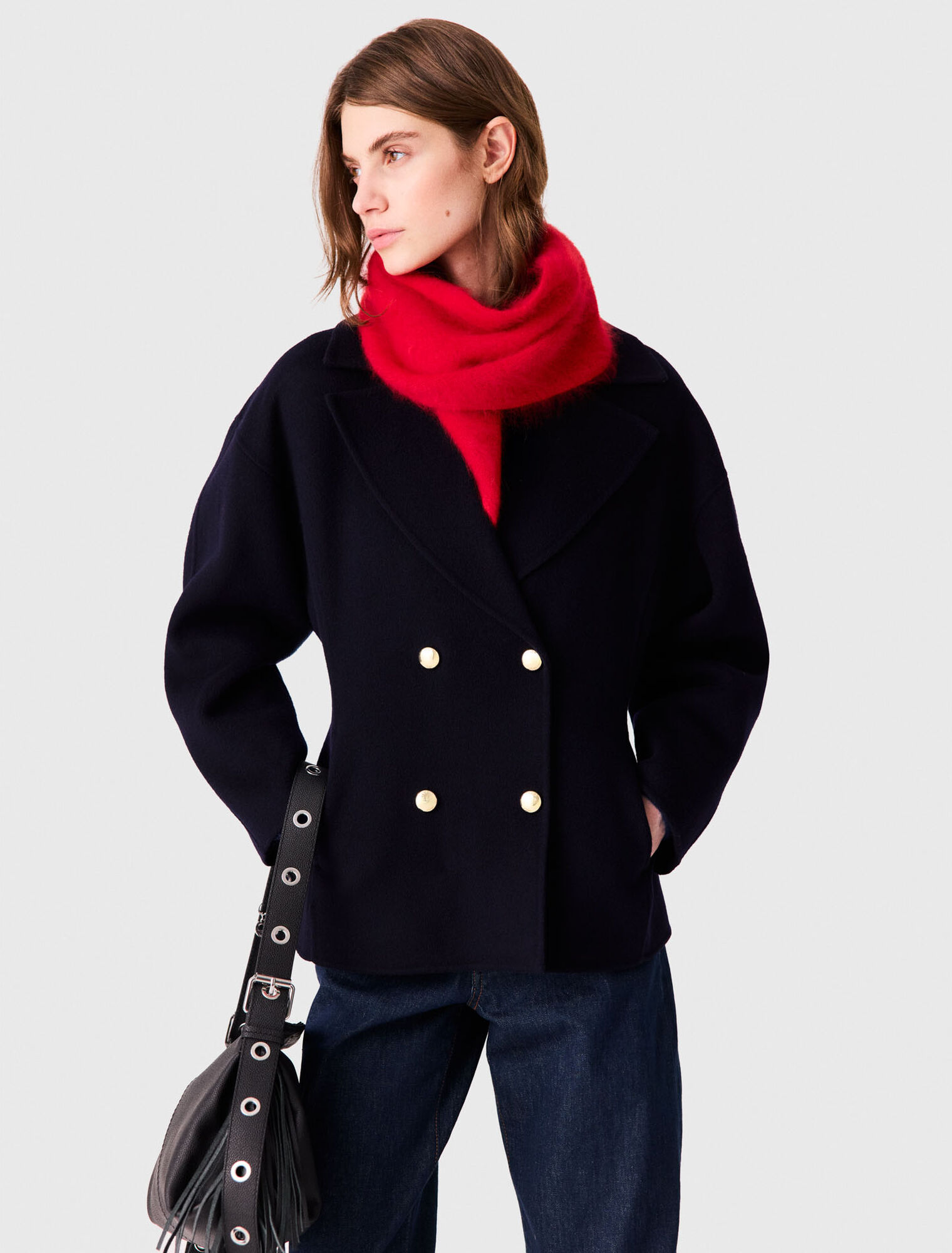 Manteau cintr&eacute; en double face