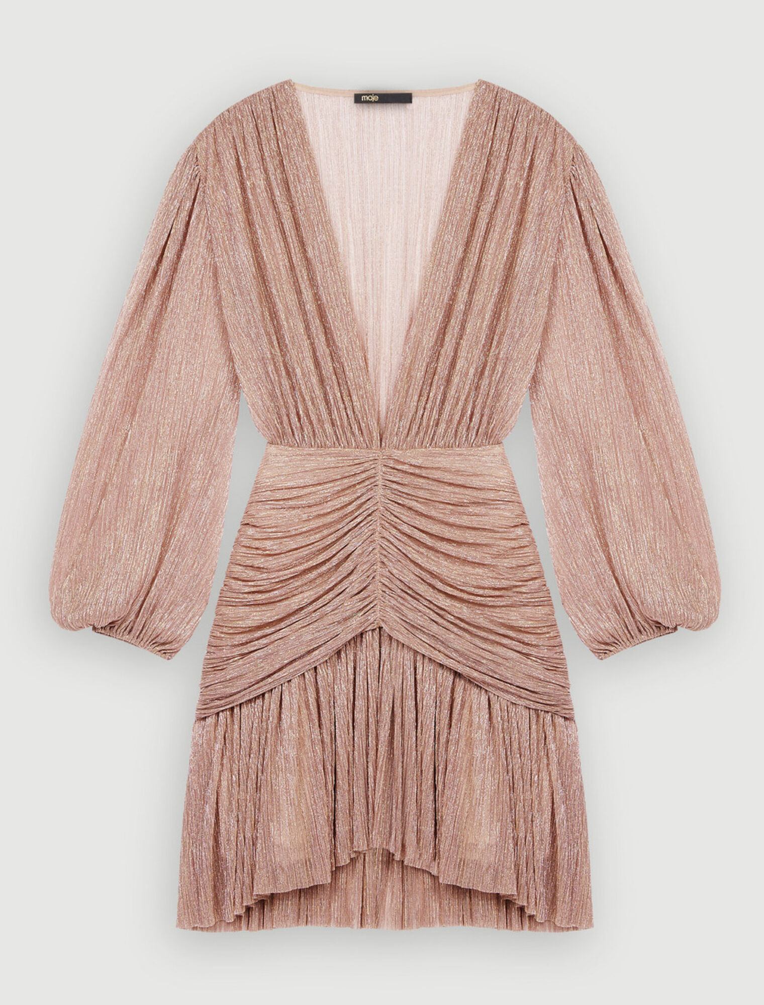 Fully lamé ruched dress