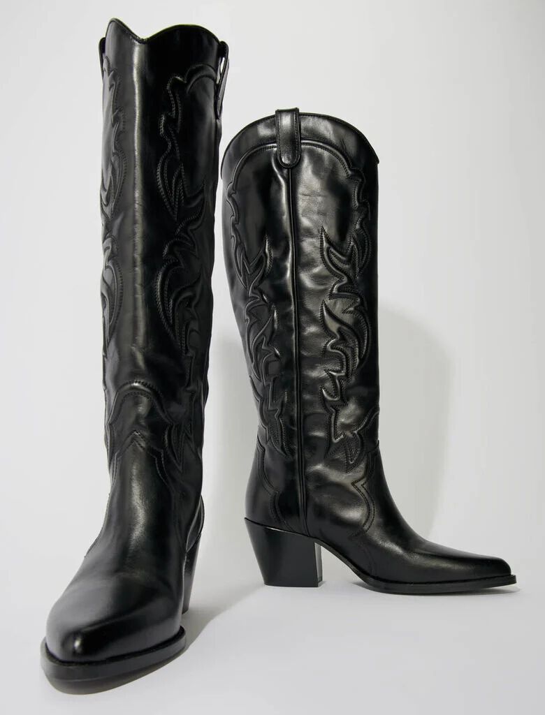 Western leather boots