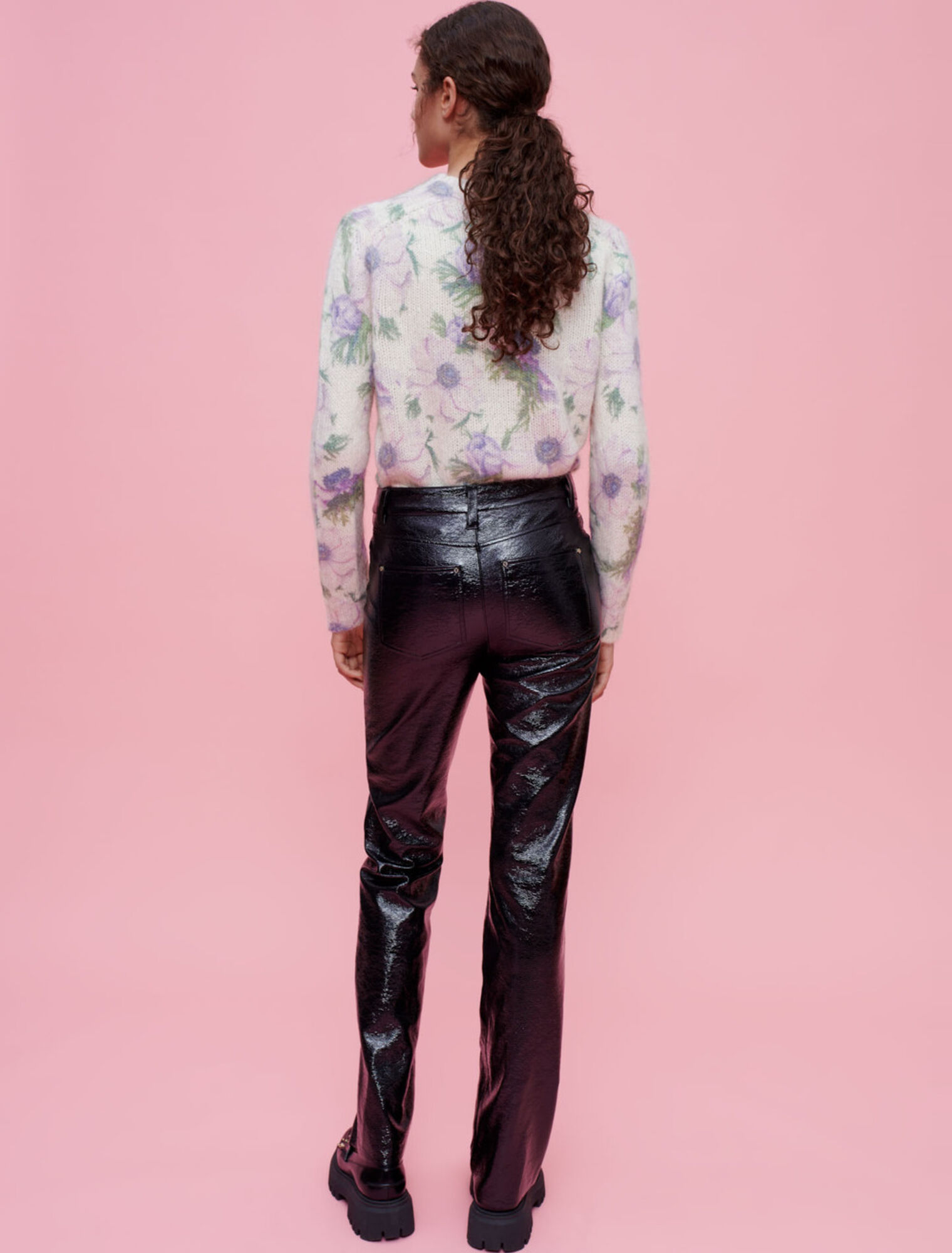 Pantalon en vinyle évasé