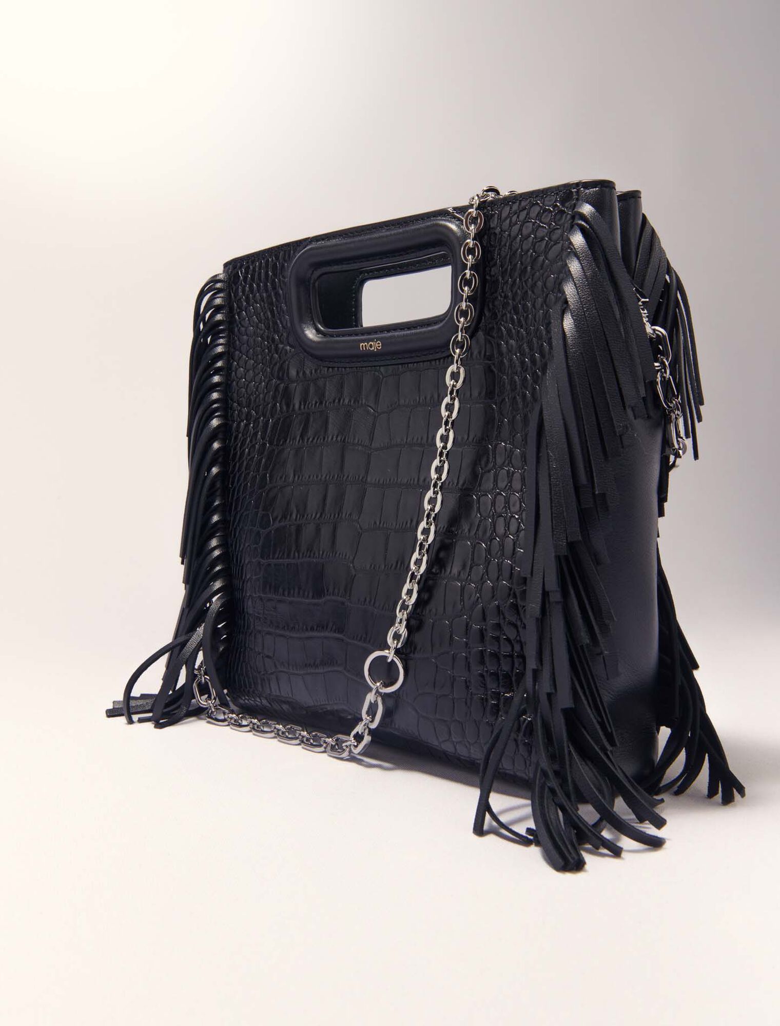 M bag in crocodile-effect leather