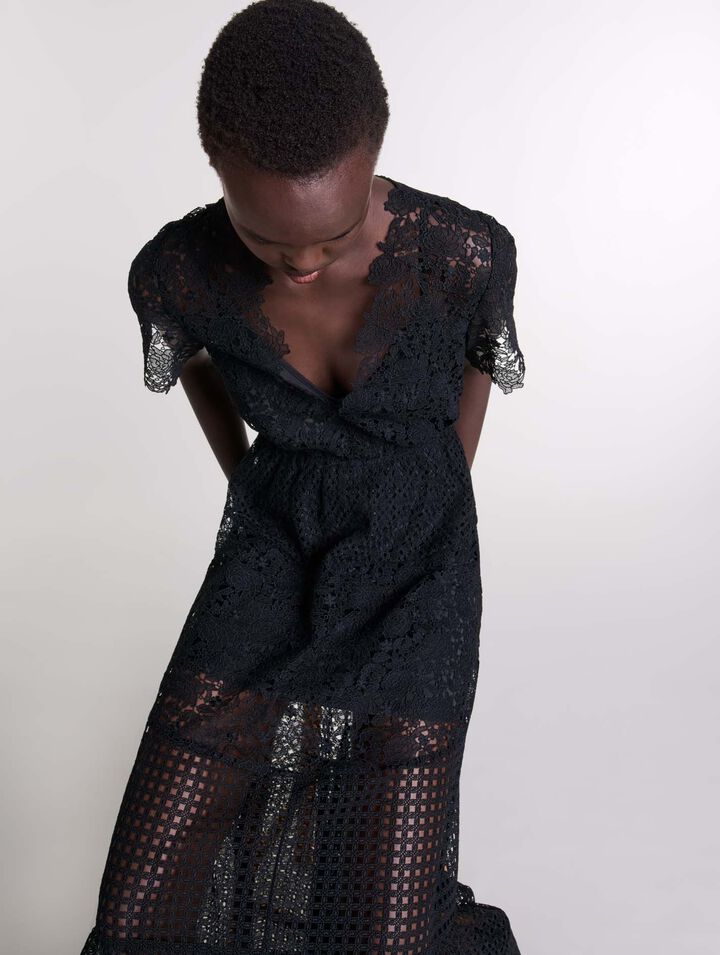 Robe longue en dentelle