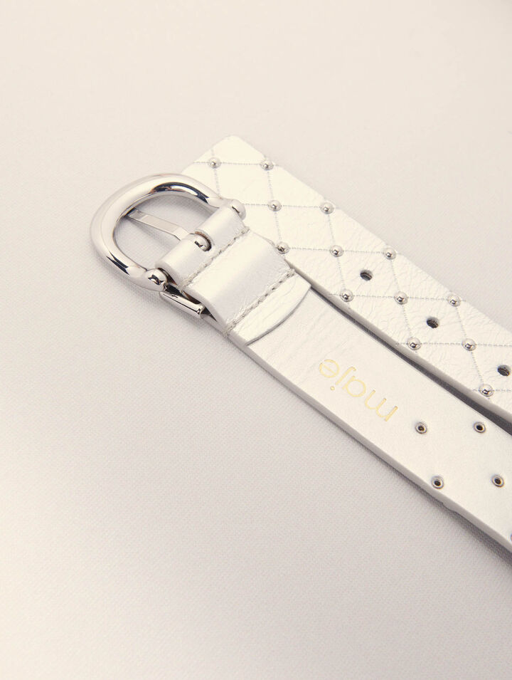 Ceinture en cuir métal matelassé